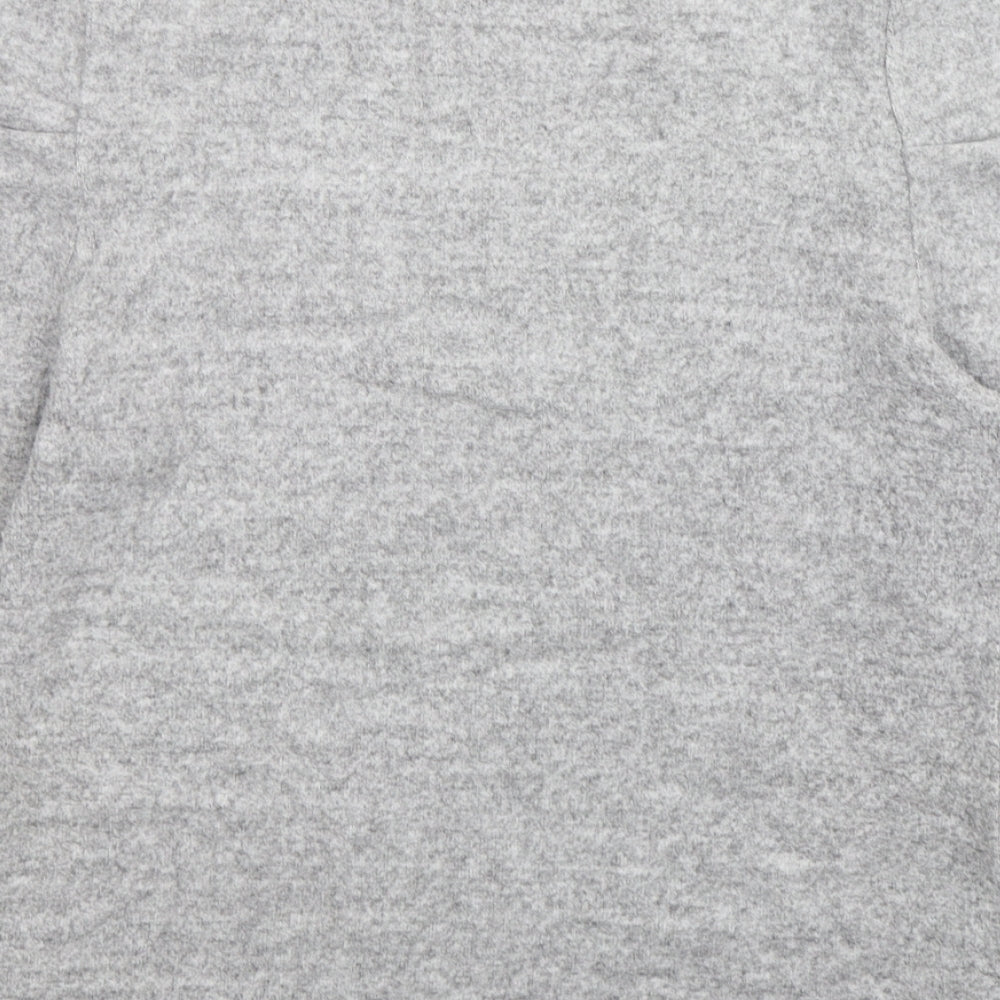 Papaya Womens Grey Mock Neck  Viscose Pullover Jumper Size 14
