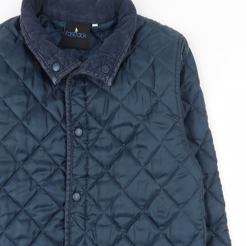 Fastrack Mens Blue   Quilted Coat Size XS  Snap