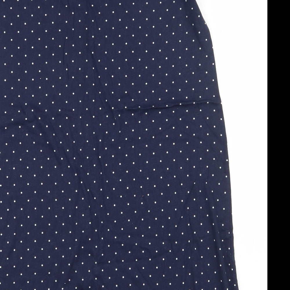 Dunnes Stores Womens Blue Polka Dot 100% Cotton Top Dress Size 8  Button