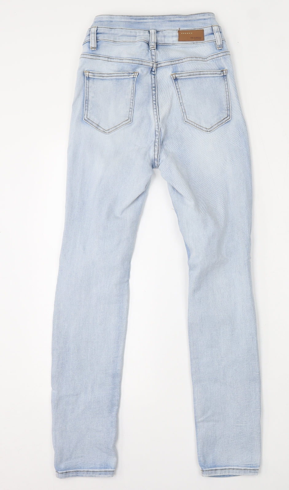 Re-Dress Womens Blue  Cotton Skinny Jeans Size S L27 in Regular Button