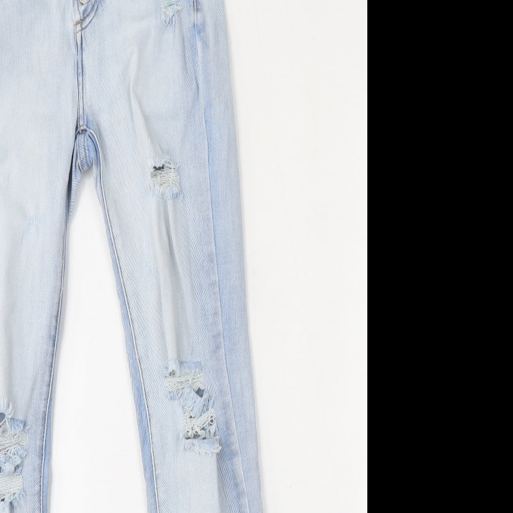 Re-Dress Womens Blue  Cotton Skinny Jeans Size S L27 in Regular Button