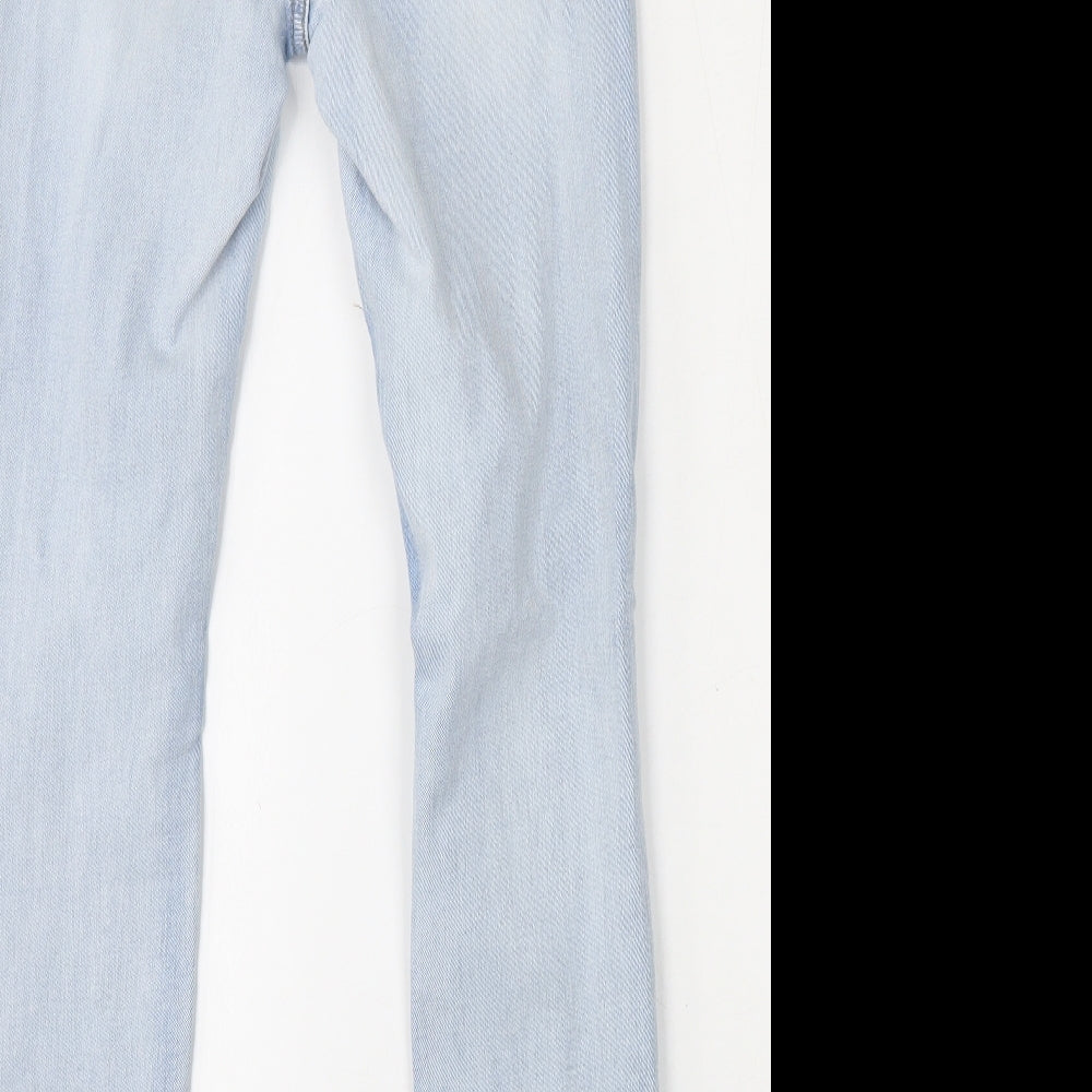 Re-Dress Womens Blue  Cotton Skinny Jeans Size S L27 in Regular Button