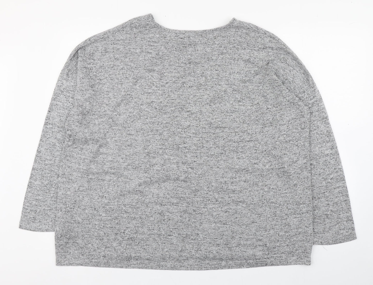 Peacocks Womens Grey Boat Neck  Viscose Pullover Jumper Size 18