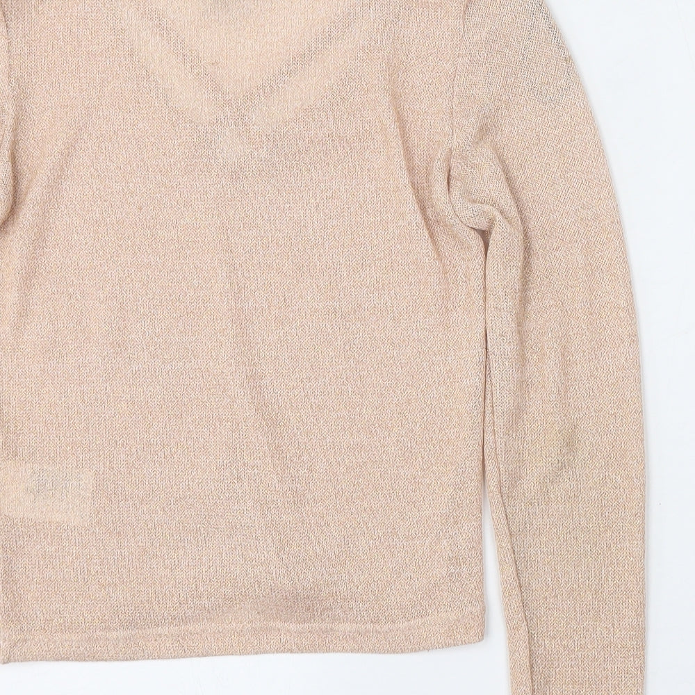 Divided by H&M Womens Pink  Polyester Basic Blouse Size S V-Neck