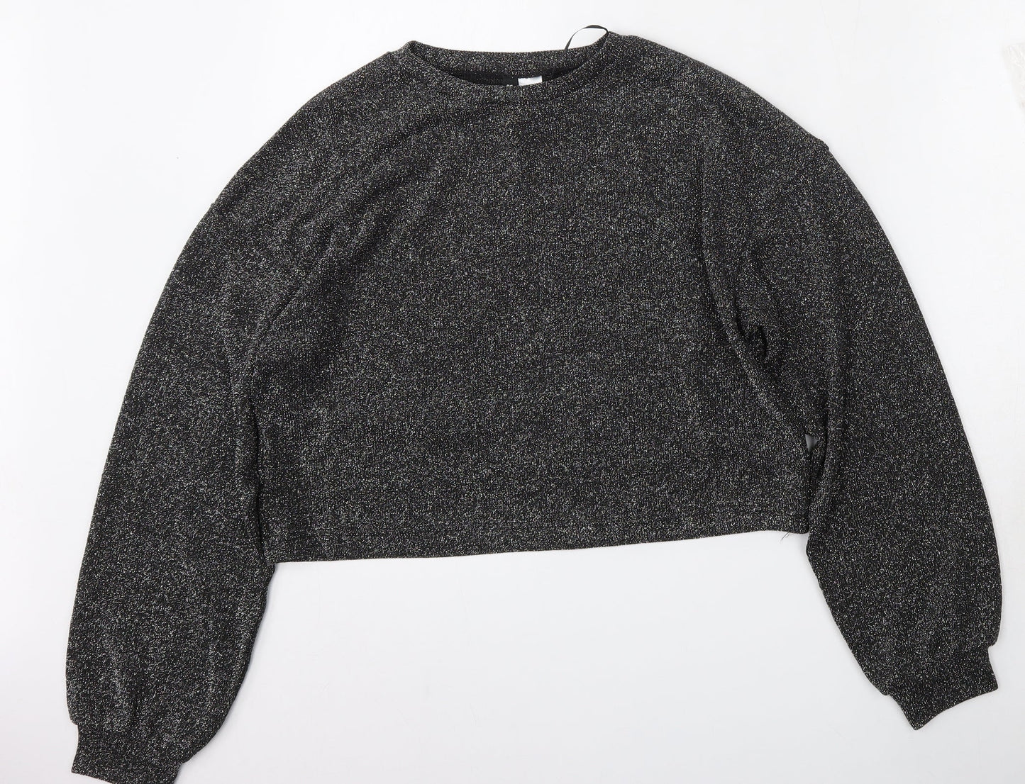 Divided by H&M Womens Black Round Neck  Polyester Pullover Jumper Size S