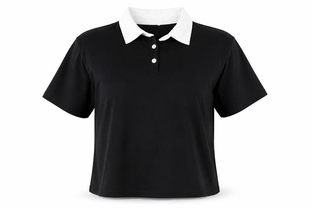 Preworn Womens Black  Polyester Basic Polo Size M Collared