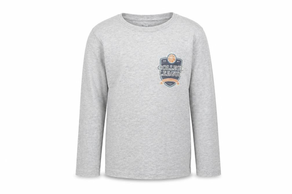 name it Boys Grey  Cotton Basic T-Shirt Size 6 Years Crew Neck Pullover