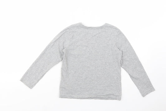 name it Boys Grey  Cotton Basic T-Shirt Size 6 Years Crew Neck Pullover