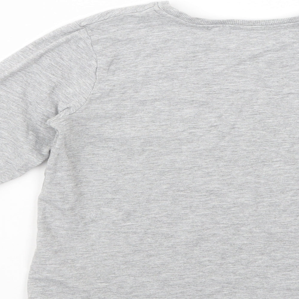 name it Boys Grey  Cotton Basic T-Shirt Size 6 Years Crew Neck Pullover