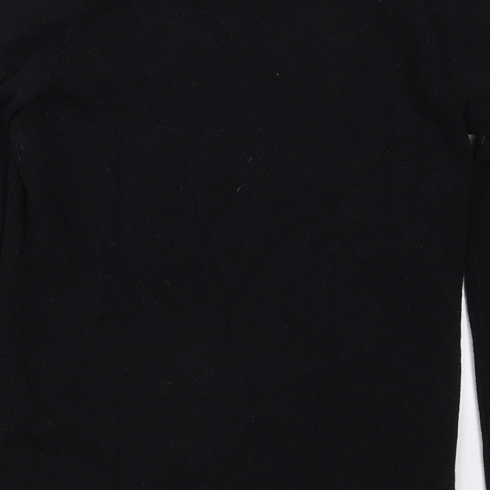 Savior Womens Black Crew Neck  Viscose Pullover Jumper Size M
