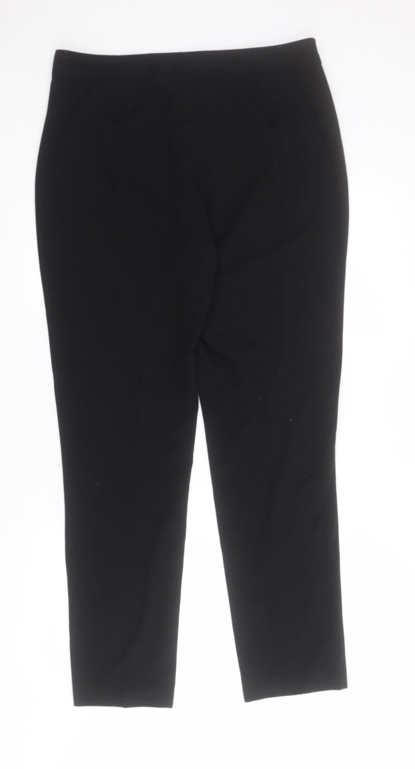 Marks and Spencer Womens Black  Polyester Trousers  Size 12 L29 in Regular Zip