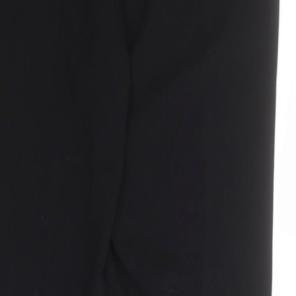 Marks and Spencer Womens Black  Polyester Trousers  Size 12 L29 in Regular Zip