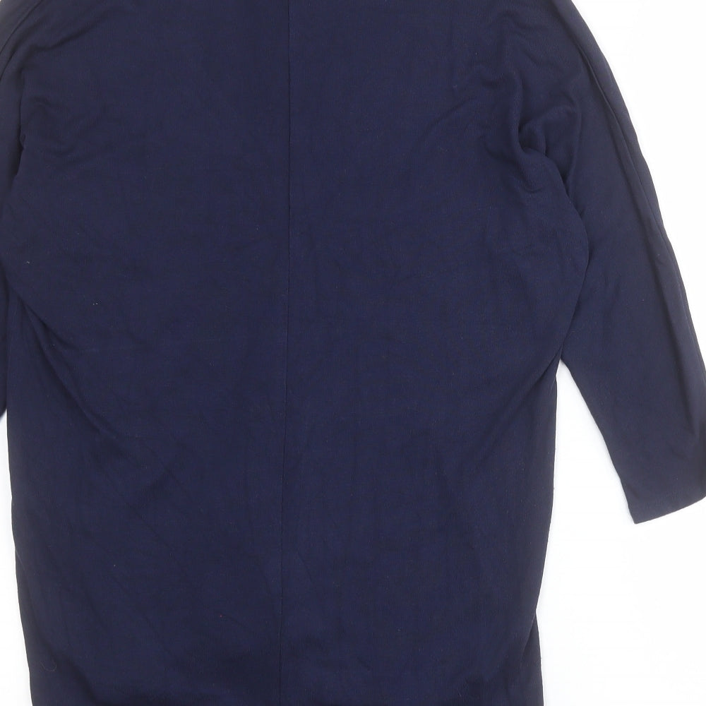 Gallery Womens Blue V-Neck  Viscose Pullover Jumper Size XS