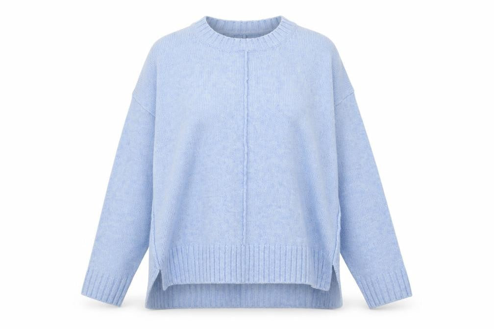 Marks and Spencer Womens Blue Crew Neck  Acrylic Pullover Jumper Size M