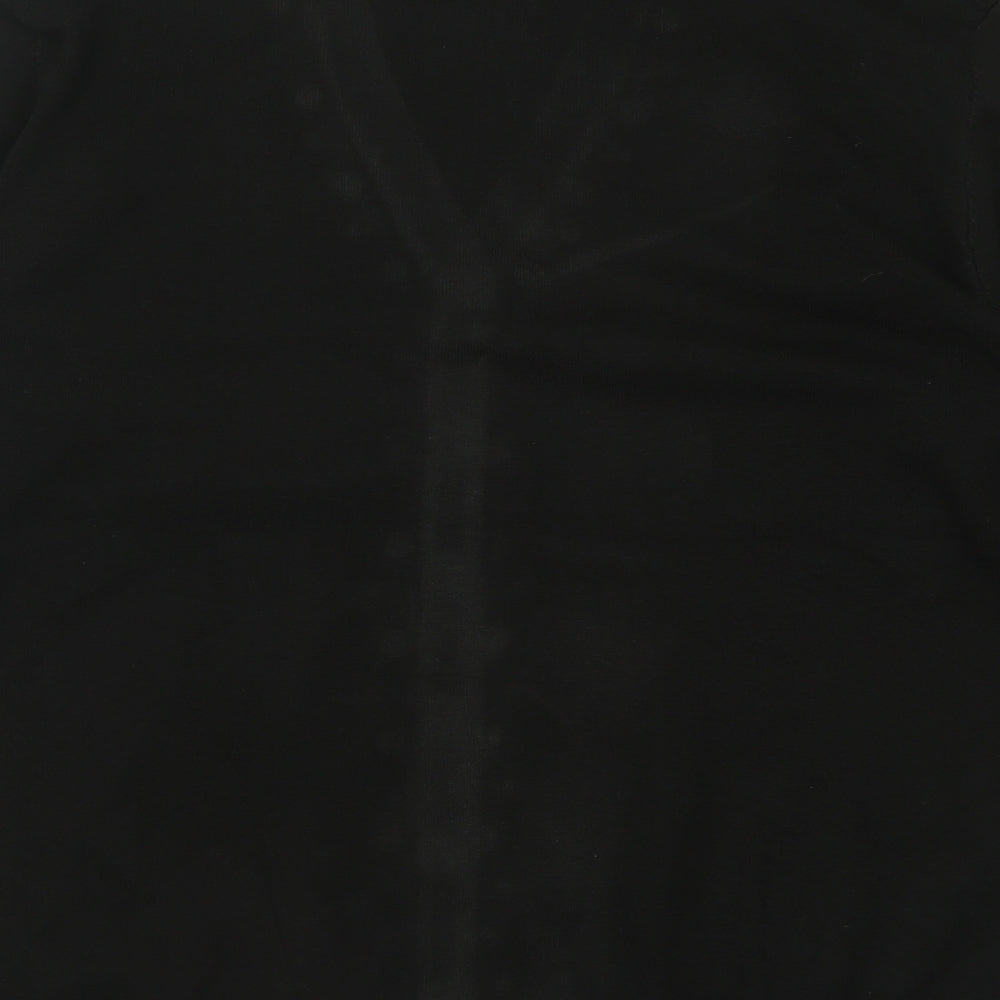 Wishwood Womens Black V-Neck  Polyester Cardigan Jumper Size M