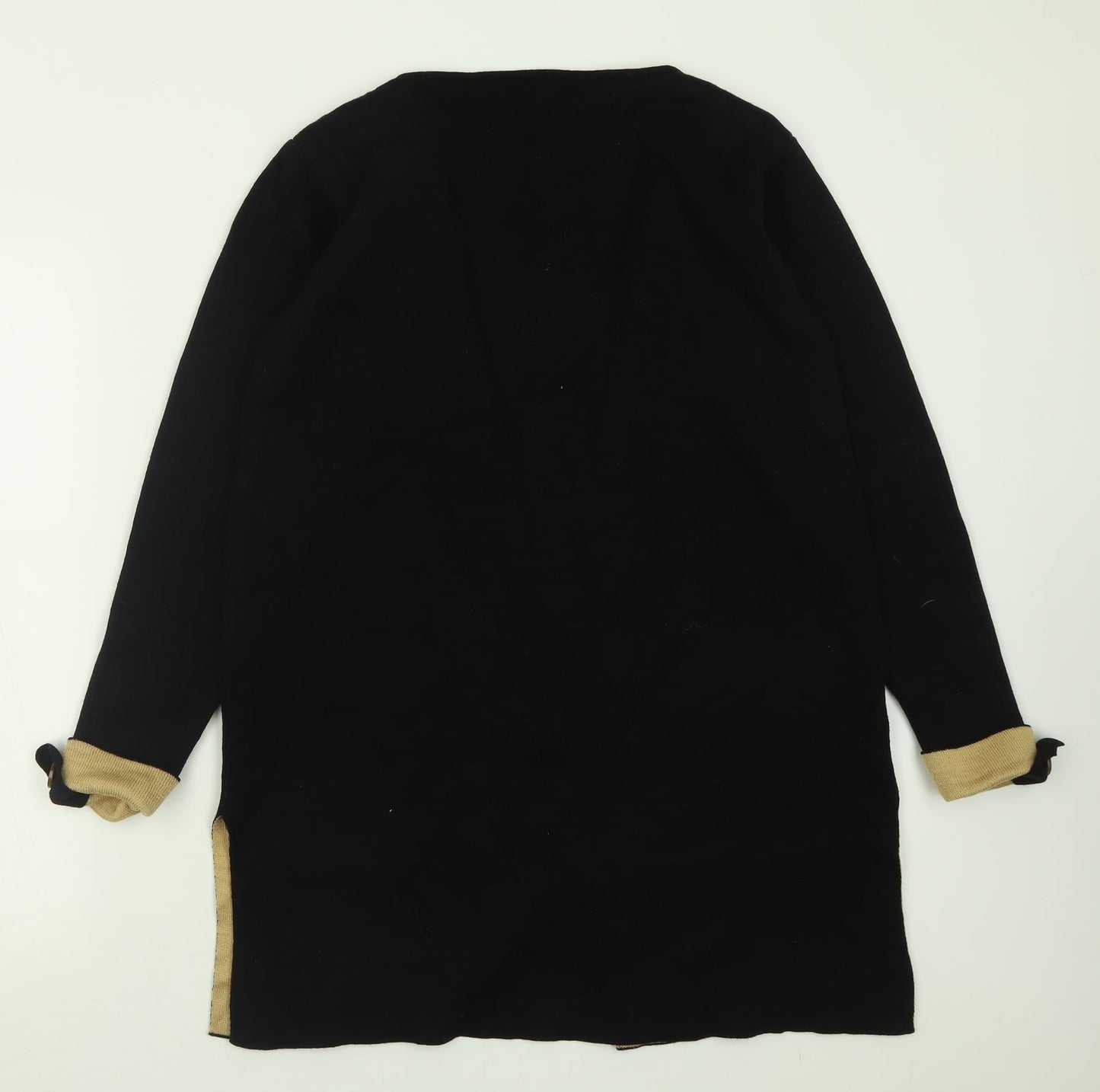 Select Womens Black V-Neck  Acrylic Cardigan Jumper Size M