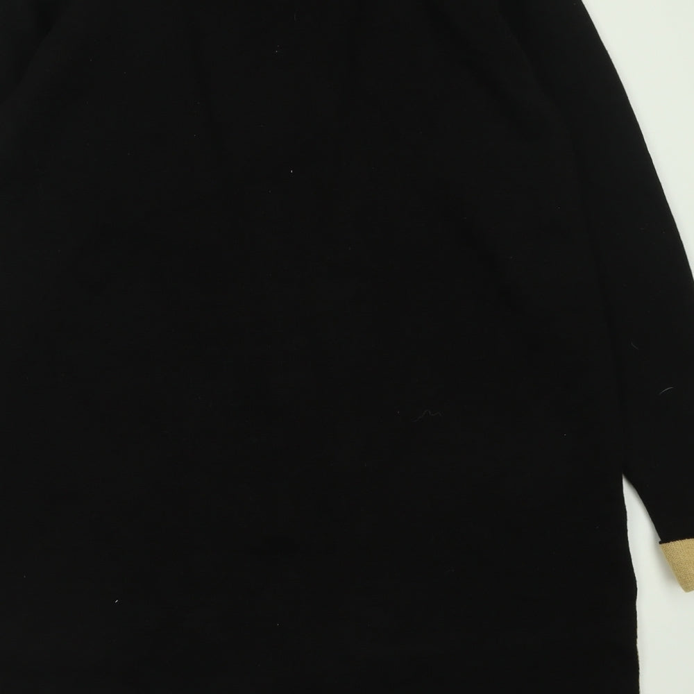Select Womens Black V-Neck  Acrylic Cardigan Jumper Size M