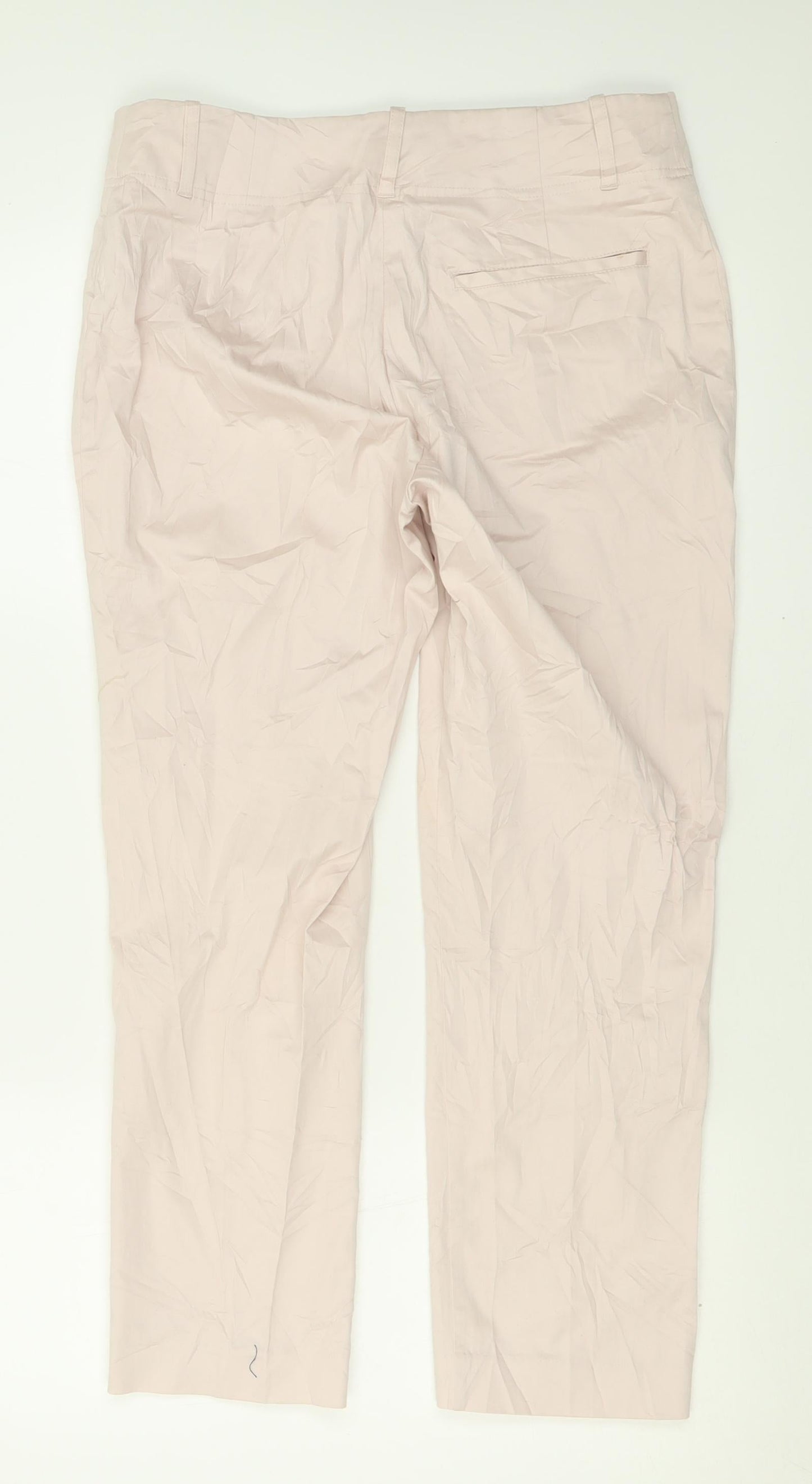 H&M Womens Pink  Cotton Trousers  Size 12 L26 in Regular Button