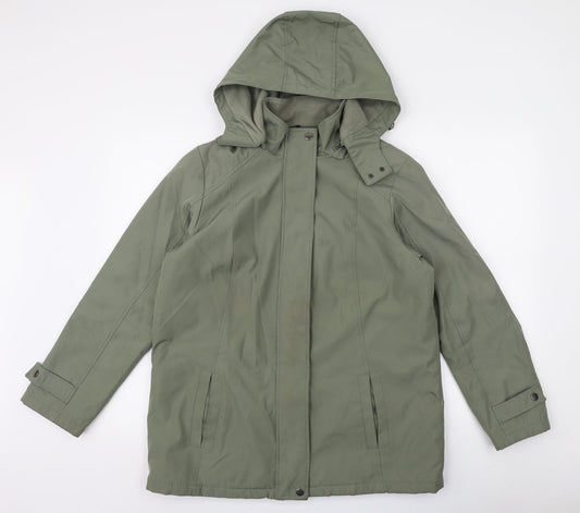 BM Womens Green   Parka Coat Size S  Zip