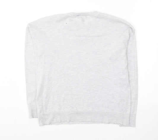 New Look Mens Grey Round Neck  Polyester Pullover Jumper Size S