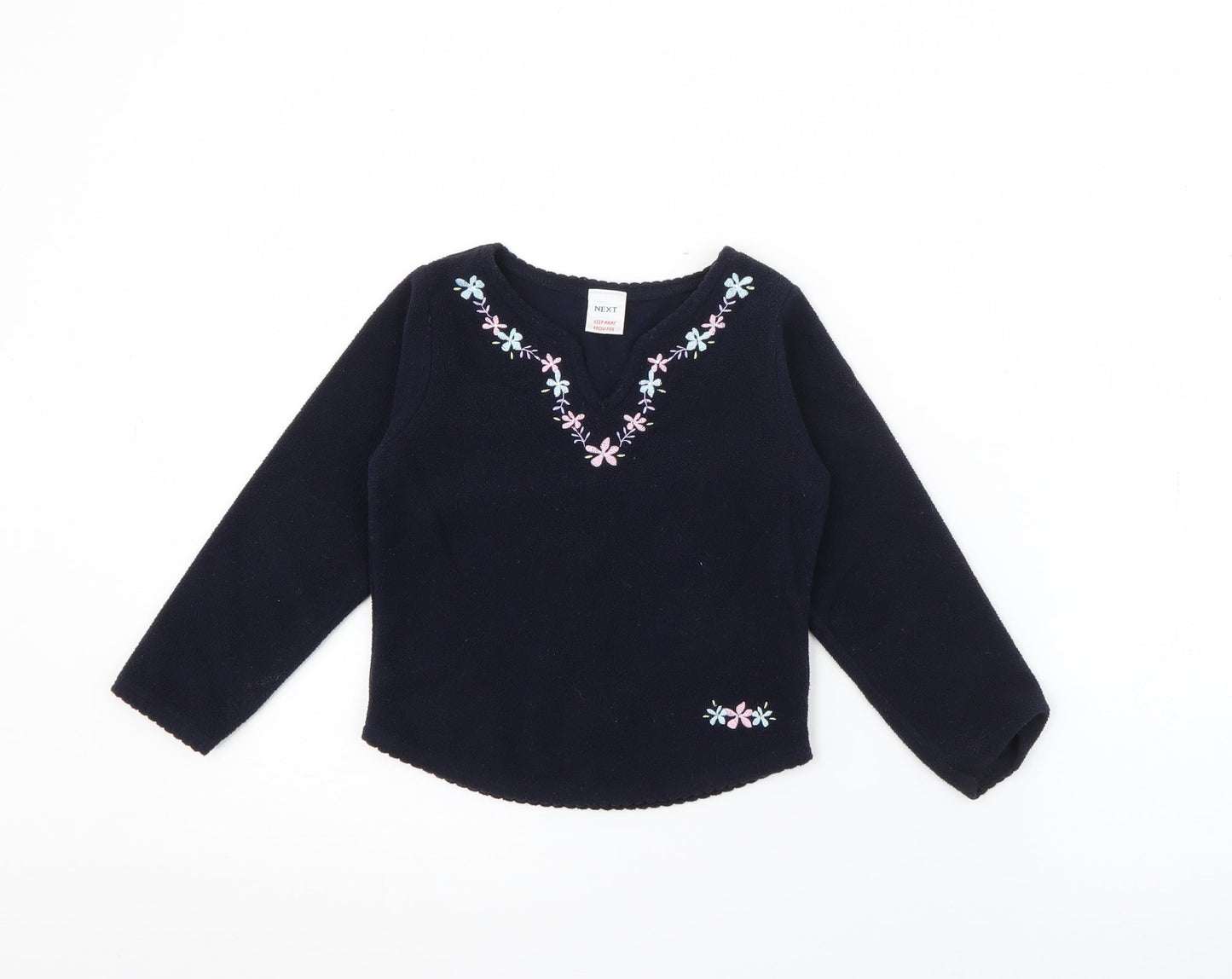 NEXT Girls Blue V-Neck  Polyester Pullover Jumper Size 4 Years