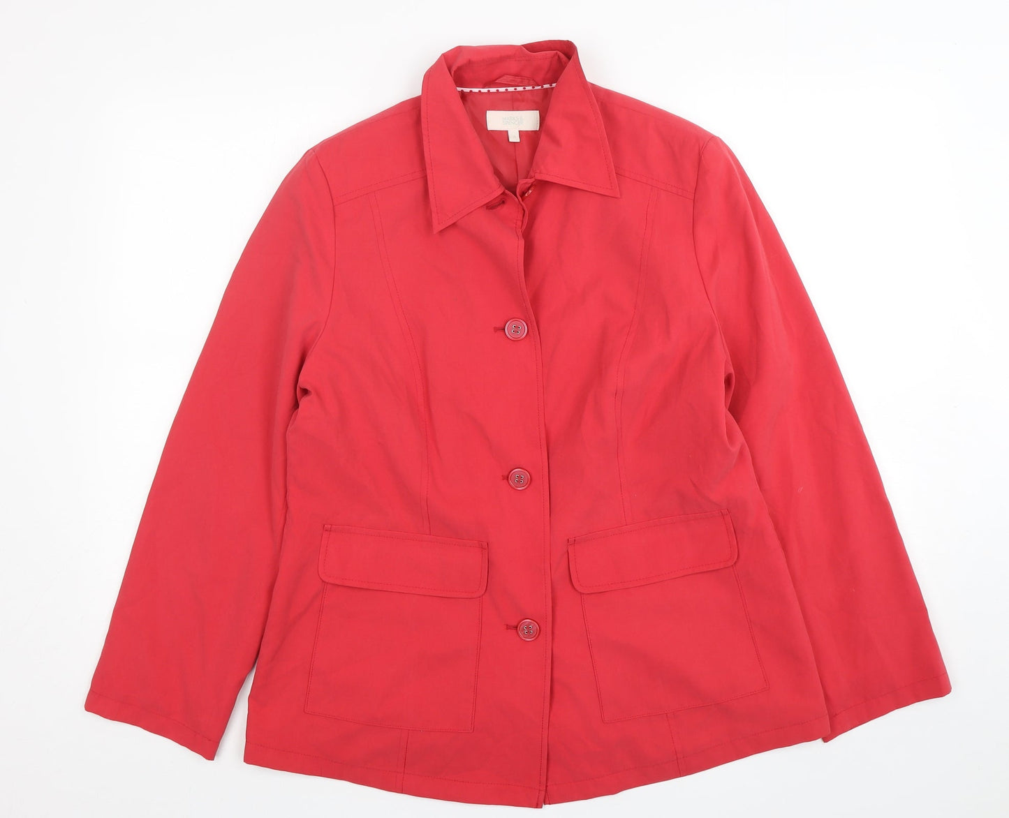 Marks and Spencer Womens Red   Jacket  Size 14  Button