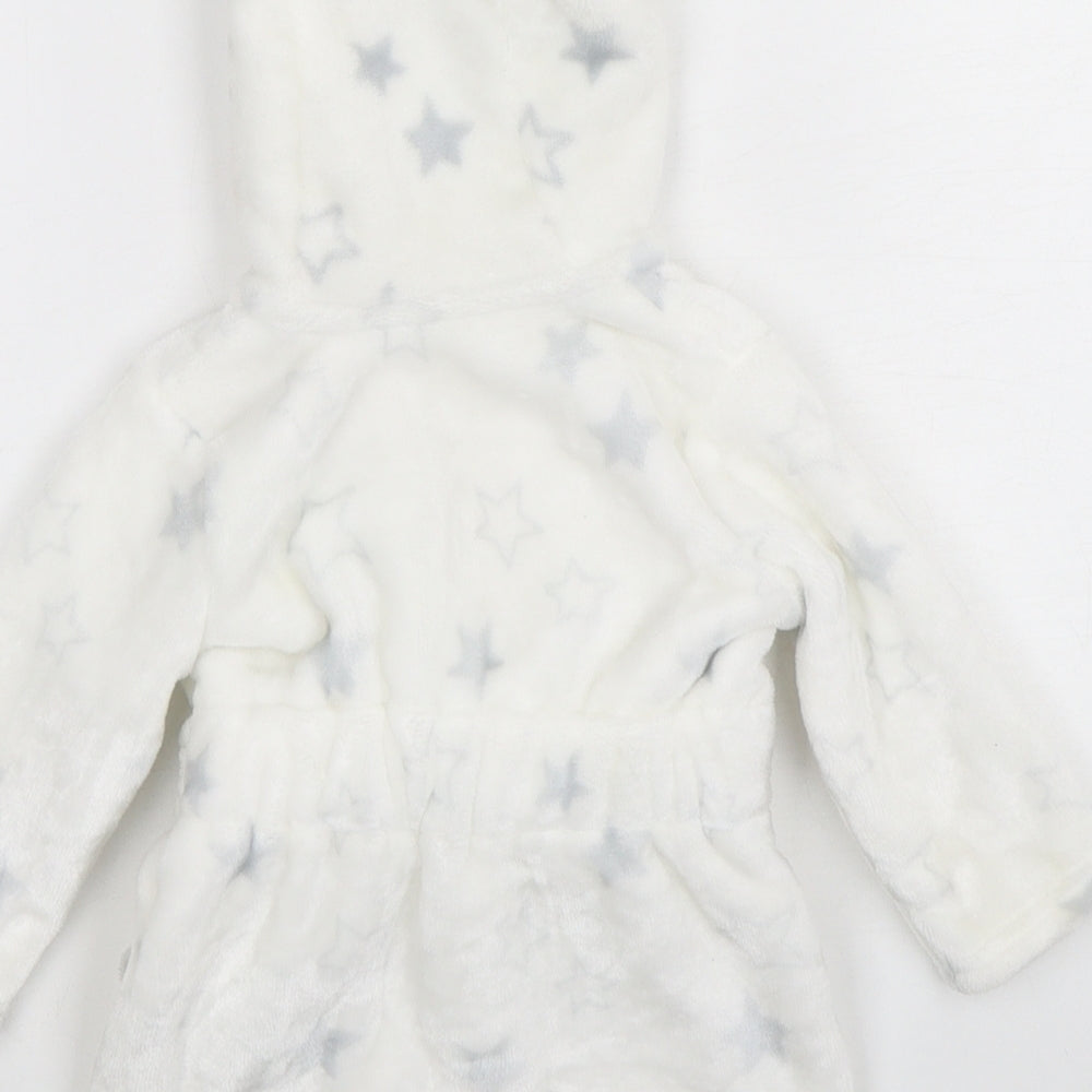 George Girls White Geometric Polyester Kimono Gown Size 3-6 Months  Tie