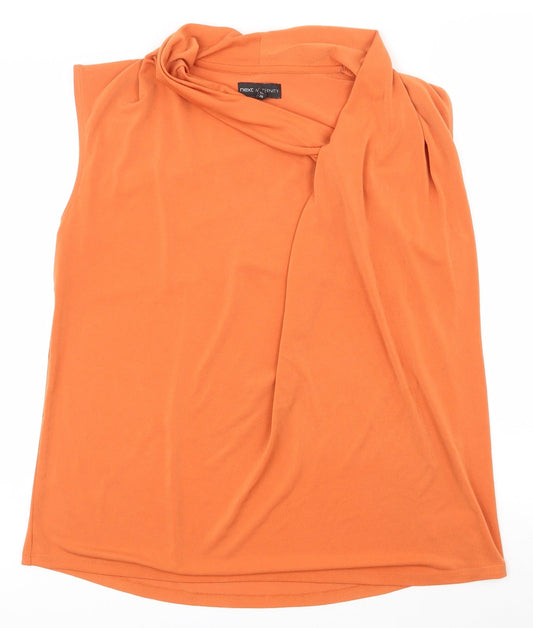 NEXT Womens Orange  Polyester Basic Tank Size 10 Cowl Neck