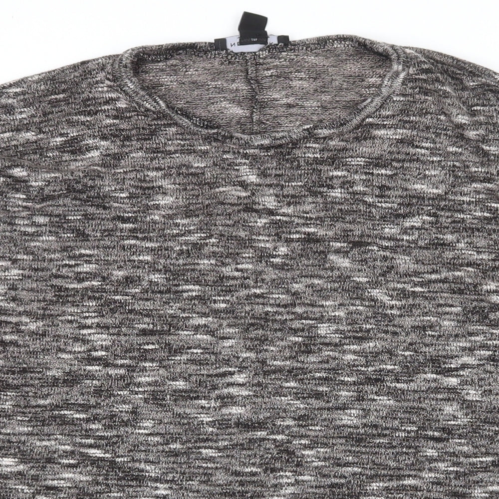 New Look Womens Grey Crew Neck  Polyester Pullover Jumper Size S