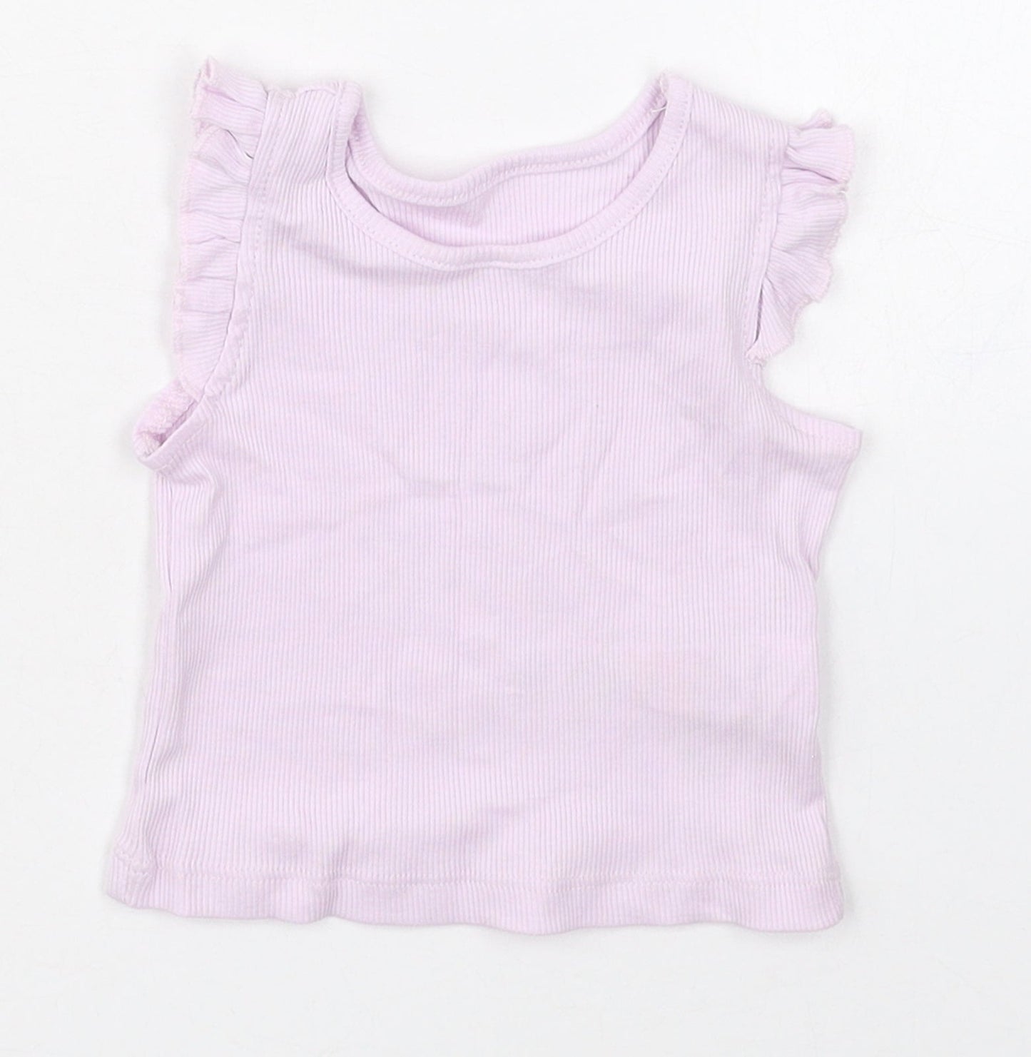 Primark Girls Purple  Cotton Basic Tank Size 0-3 Months Crew Neck Pullover
