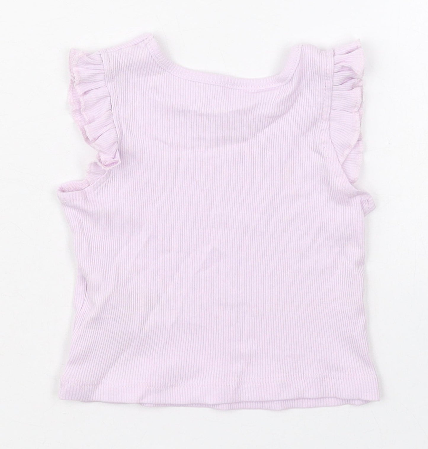Primark Girls Purple  Cotton Basic Tank Size 0-3 Months Crew Neck Pullover