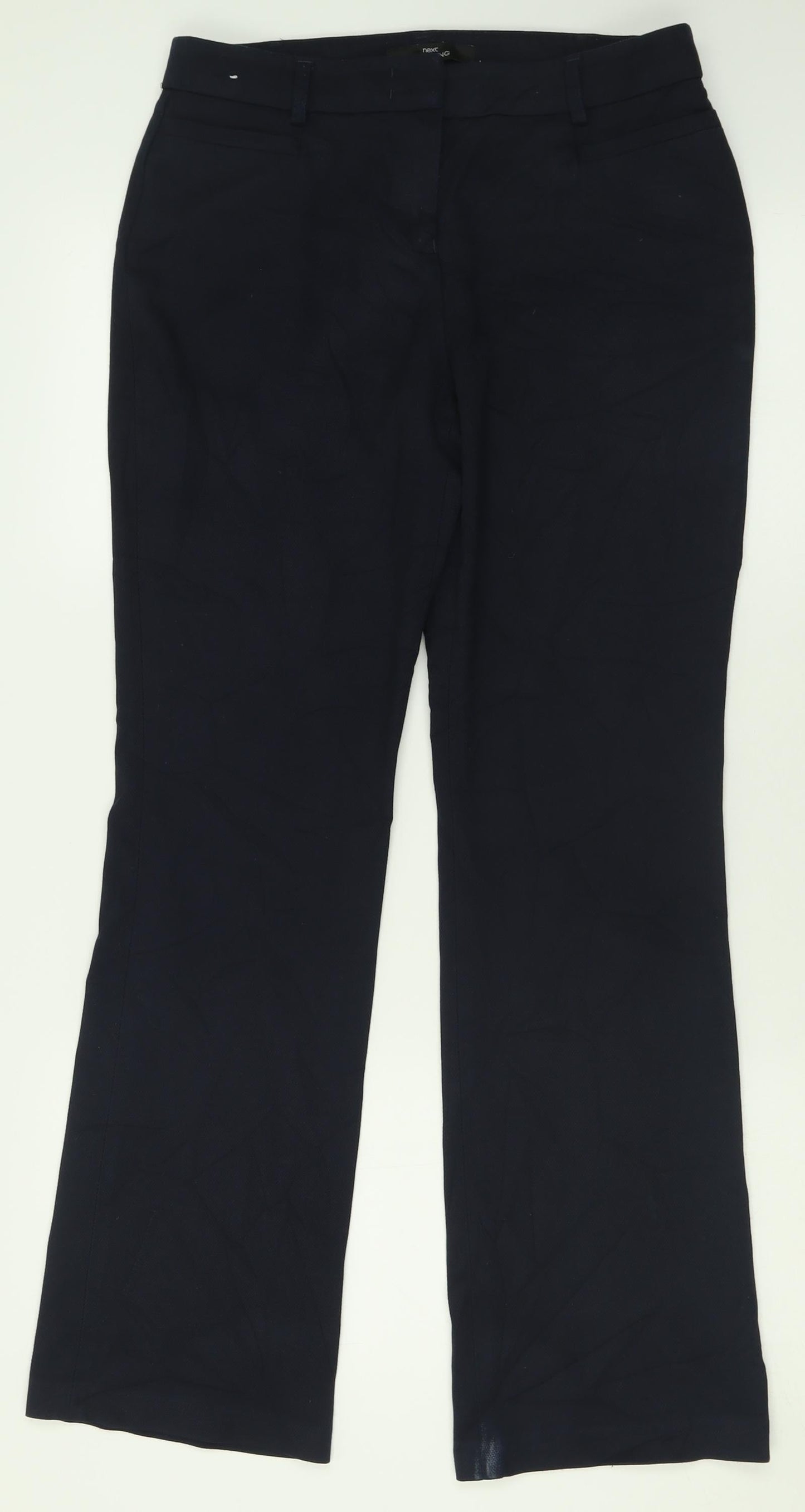 NEXT Womens Blue  Polyester Trousers  Size 8 L30 in Regular Hook & Eye