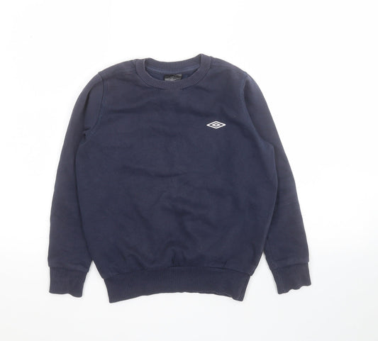 Umbro Boys Blue  Polyester Pullover Hoodie Size 7-8 Years  Pullover