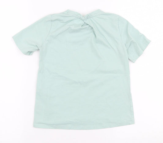 DECATHLON Girls Blue  Polyester Jersey T-Shirt Size 7-8 Years Round Neck Pullover - Hiking