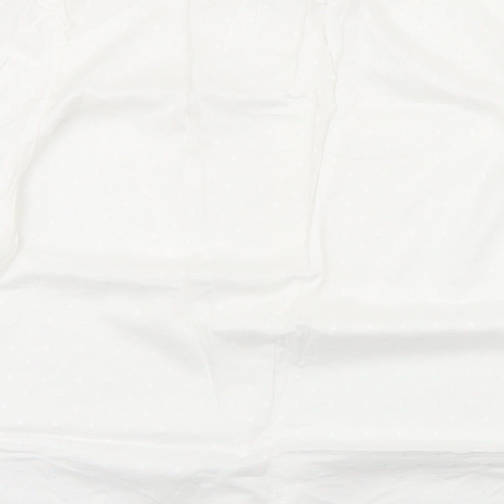 Papaya Womens White  Viscose Basic Blouse Size 14 Round Neck