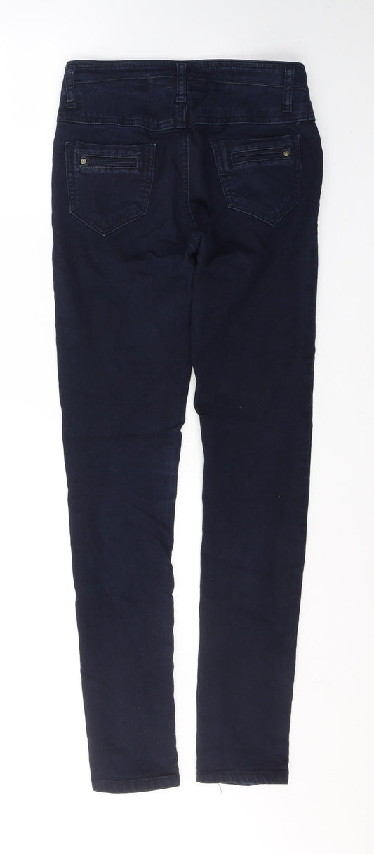 Denim & Co. Womens Blue  Cotton Skinny Jeans Size 6 L30 in Regular Button