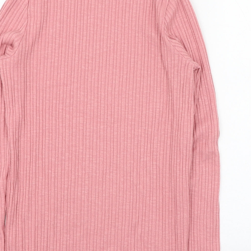 Dunnes Stores Womens Pink Mock Neck  Polyester Pullover Jumper Size M