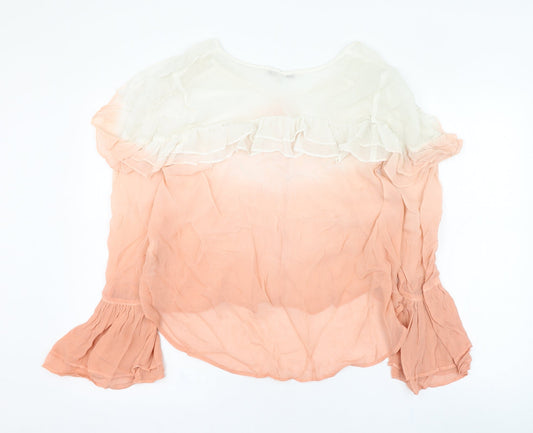 NEXT Womens Pink  Viscose Basic Blouse Size 10 V-Neck