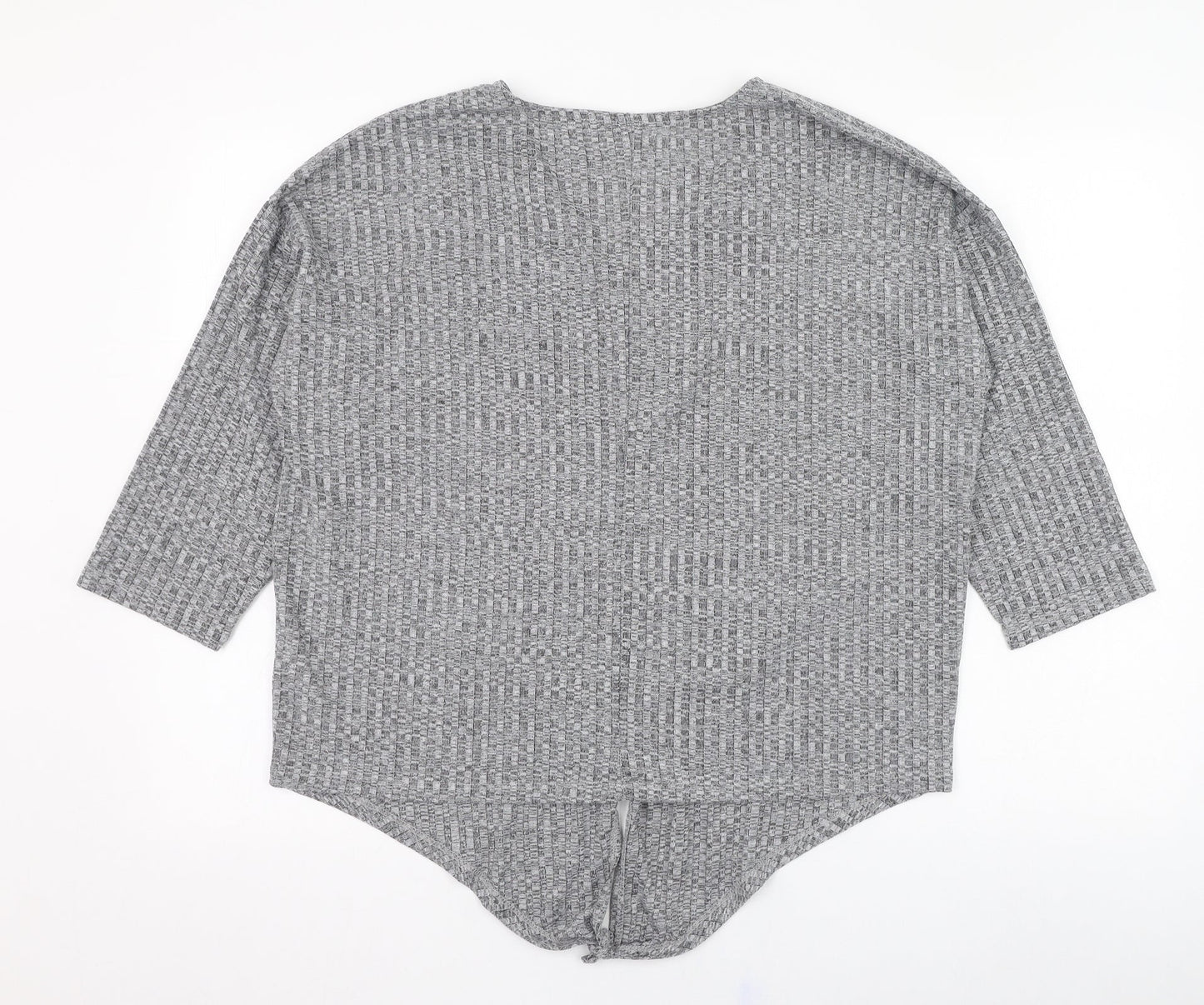 Papaya Womens Grey V-Neck  Viscose Pullover Jumper Size 14