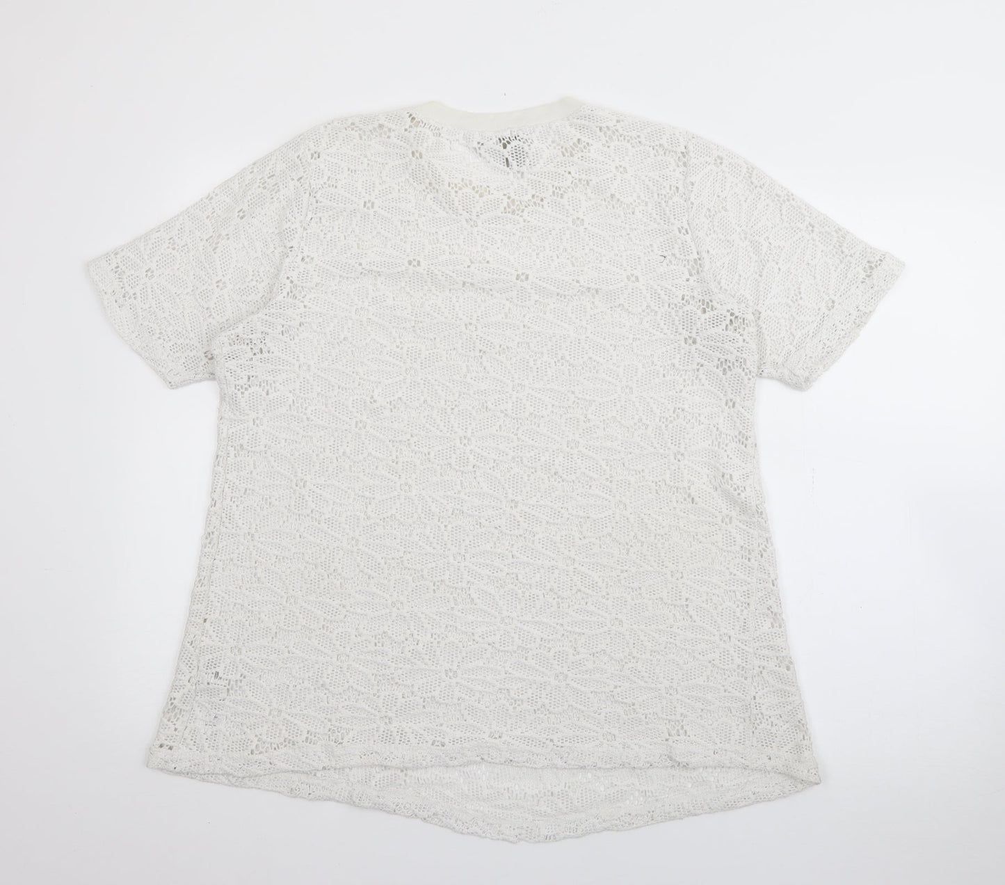 ASOS Womens White Crew Neck  Polyester Pullover Jumper Size 12
