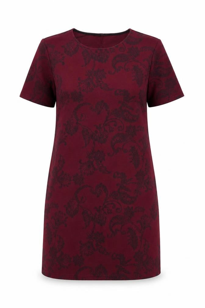 Dorothy Perkins Womens Purple Geometric Polyester Jumper Dress  Size 14  Round Neck