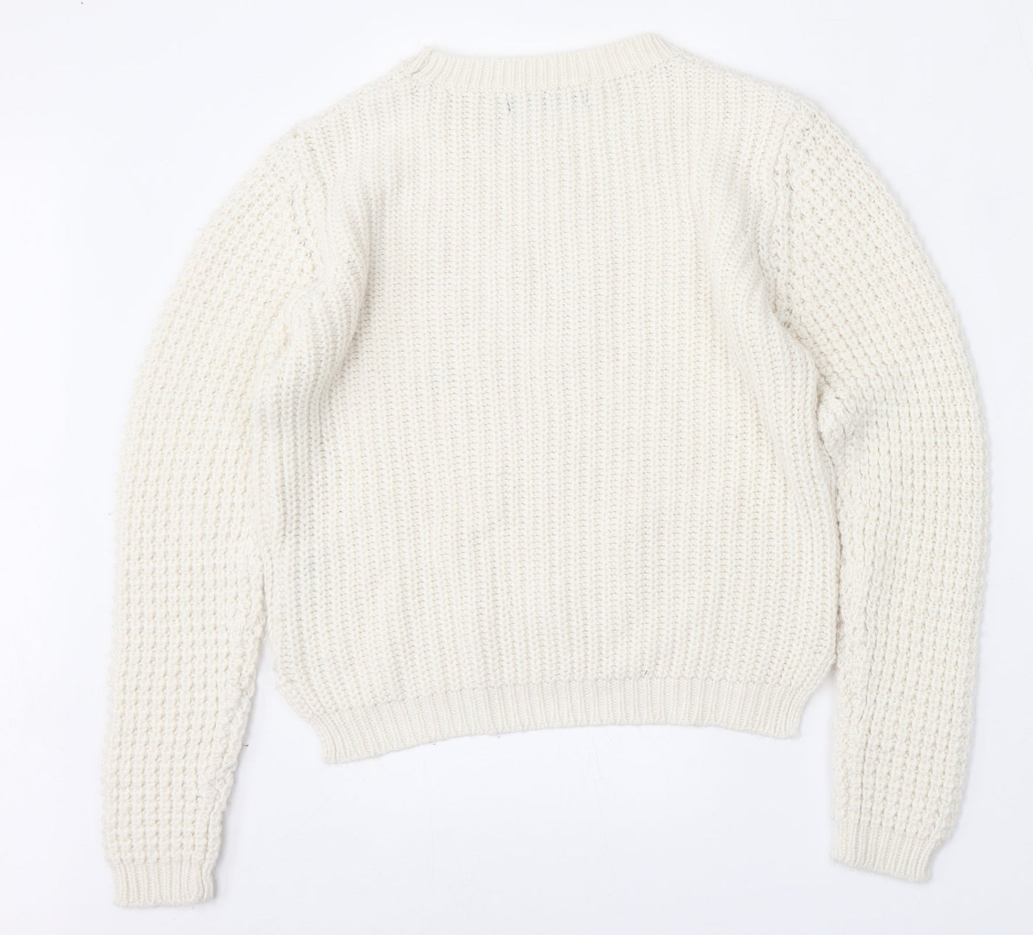 Select Womens Beige Round Neck  Acrylic Pullover Jumper Size 10