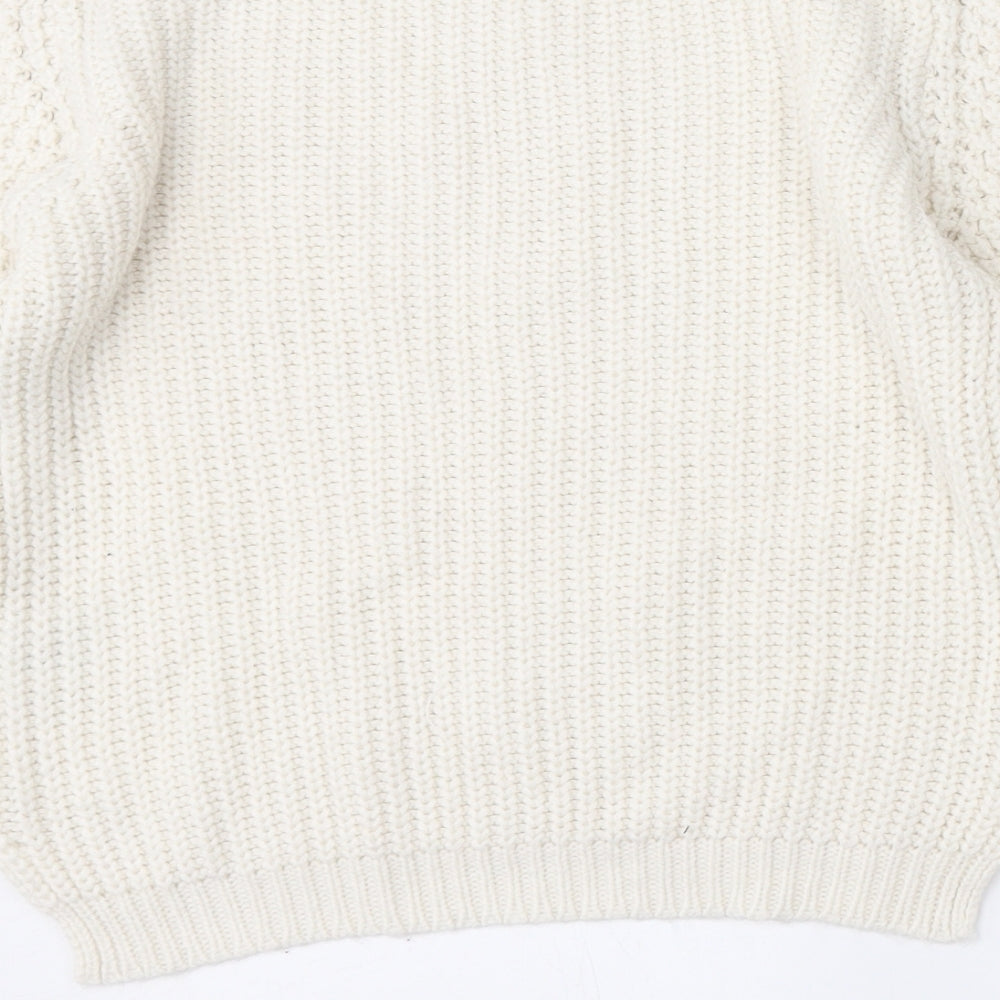 Select Womens Beige Round Neck  Acrylic Pullover Jumper Size 10