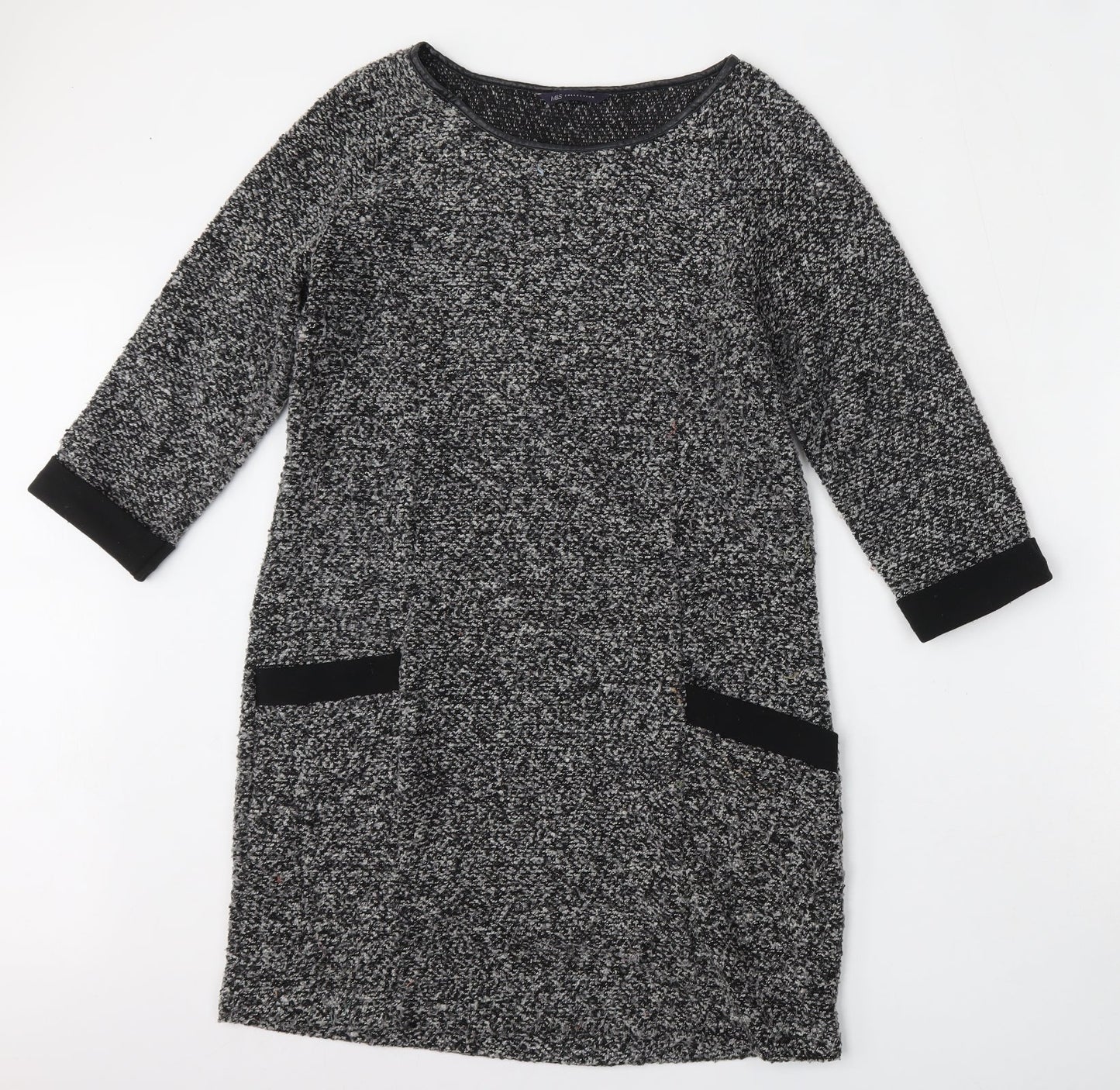 Marks and Spencer Womens Grey Round Neck  Polyester Pullover Jumper Size 12