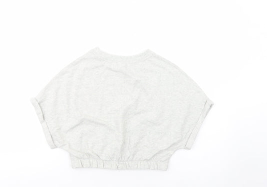 NEXT Girls Grey  Cotton Pullover Sweatshirt Size 11 Years  Pullover - Cropped