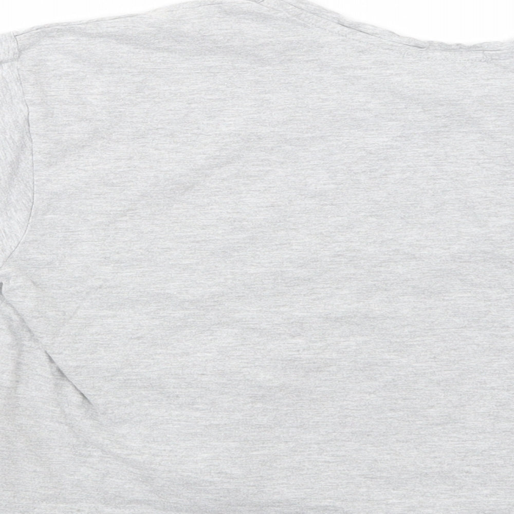 New Look Womens Grey  Cotton Cropped T-Shirt Size S Crew Neck - Hedgehugs