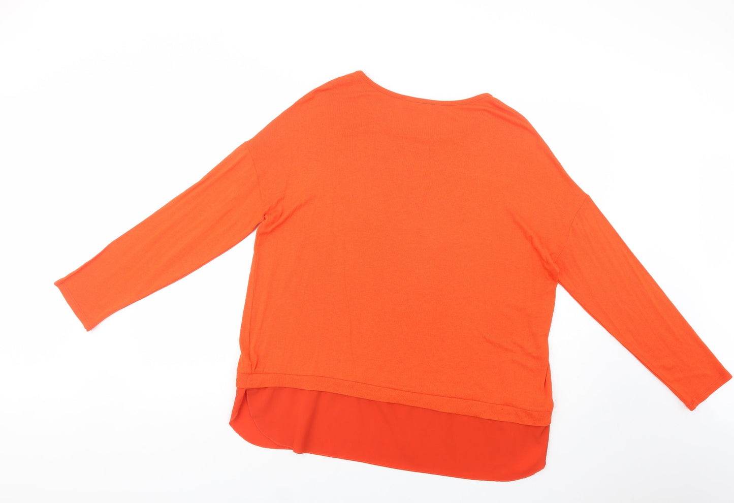Gallery Womens Orange Boat Neck  Viscose Pullover Jumper Size 16