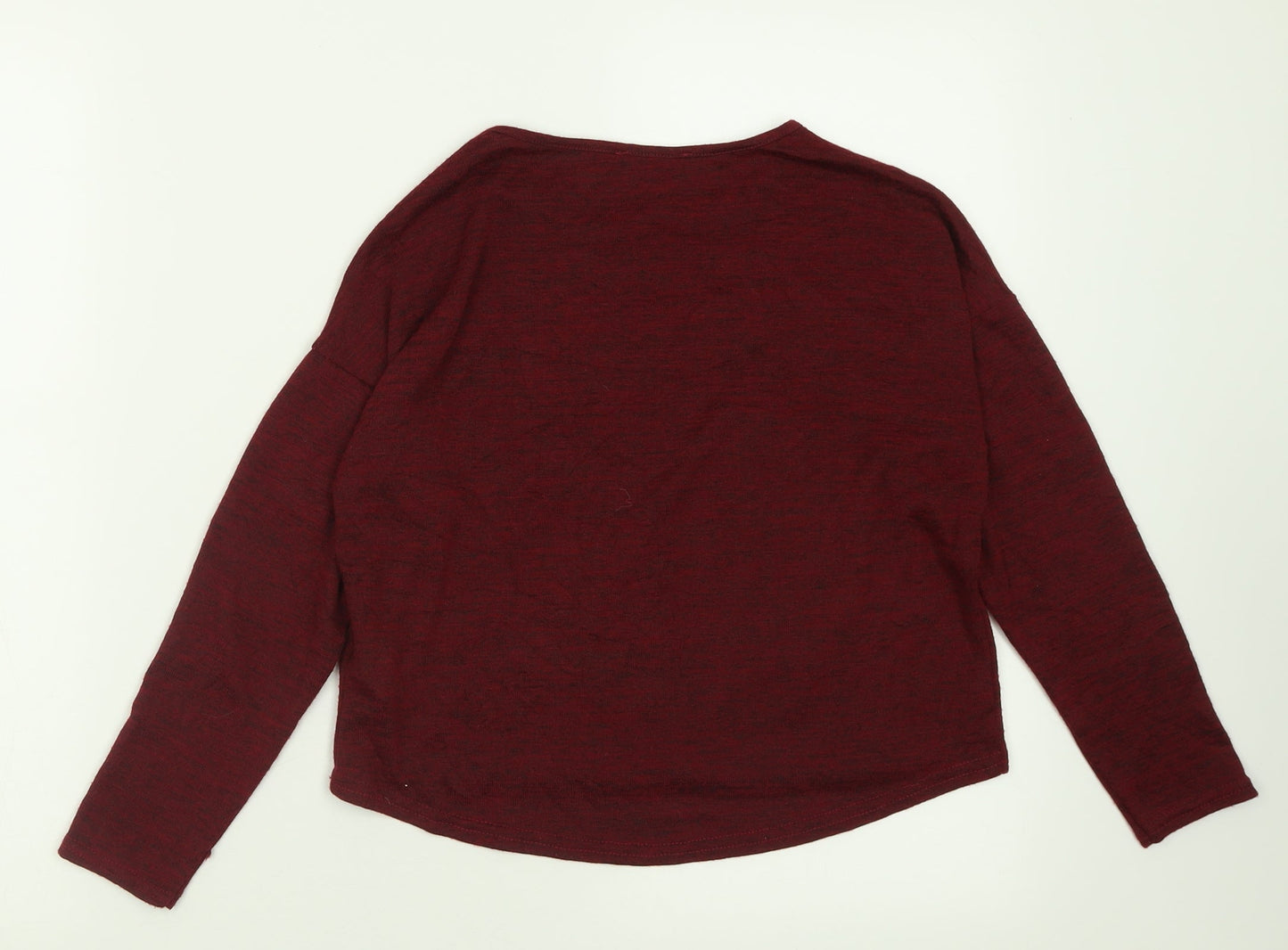 New Look Girls Red  Polyester Basic Casual Size 10-11 Years Crew Neck Pullover - Boston