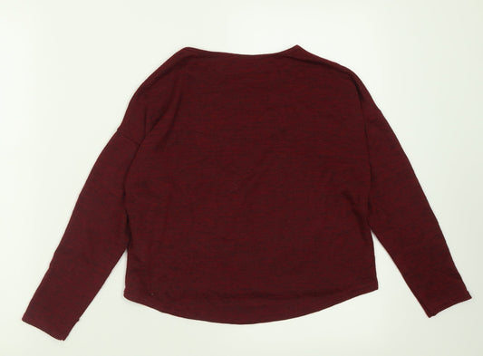New Look Girls Red  Polyester Basic Casual Size 10-11 Years Crew Neck Pullover - Boston