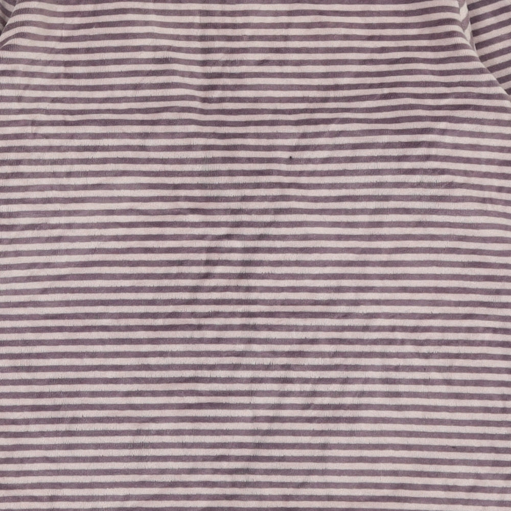 Lisa Rose  Girls Purple Striped Polyester Basic Casual Size 14 Years Crew Neck Pullover